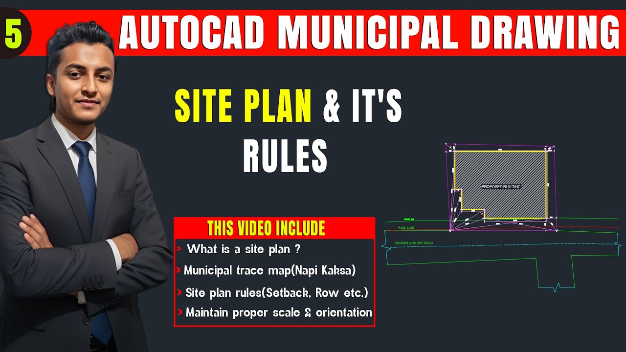 Site Plan for Municipal Drawing in AutoCAD | Trace Map, Rules & Bylaws Explained
