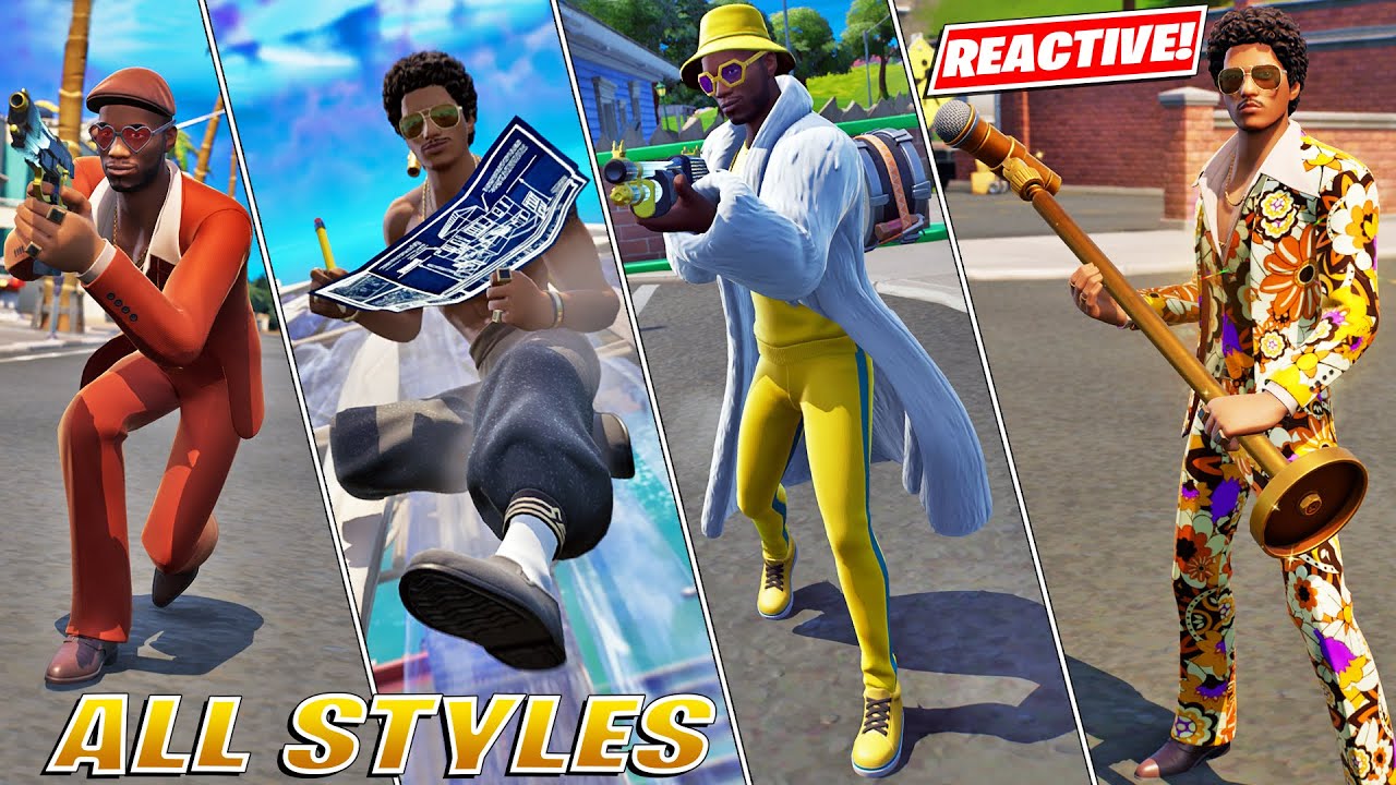 Silk Sonic Bundle (Bruno Mars & Anderson .Paak) All Styles & Reactive Gameplay! Fortnite