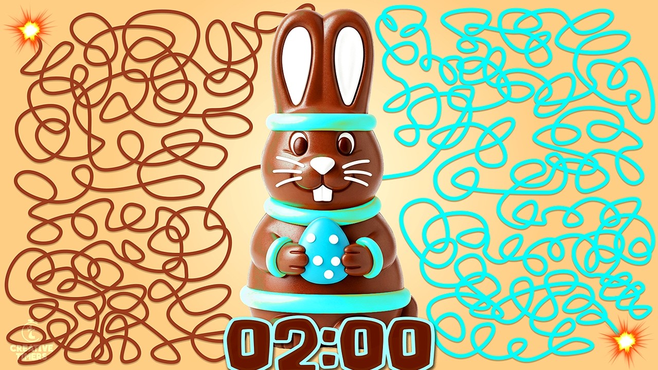 2 MINUTE Timer - CHOCOLATE BUNNY​ 🍫​🐰​​​​ Easter Countdown with Music