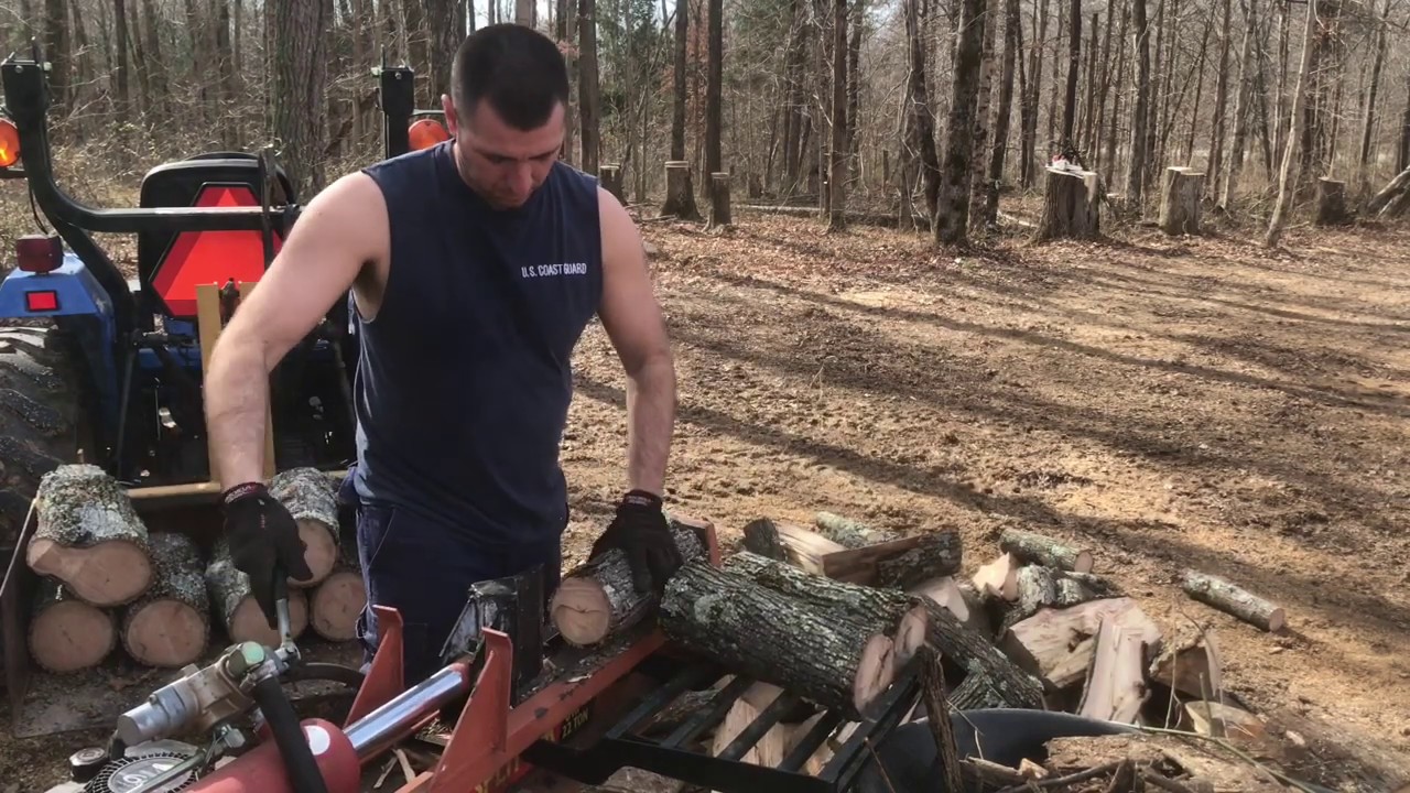 #7, First time using STIHL MSA-200C, and splitting some firewood.