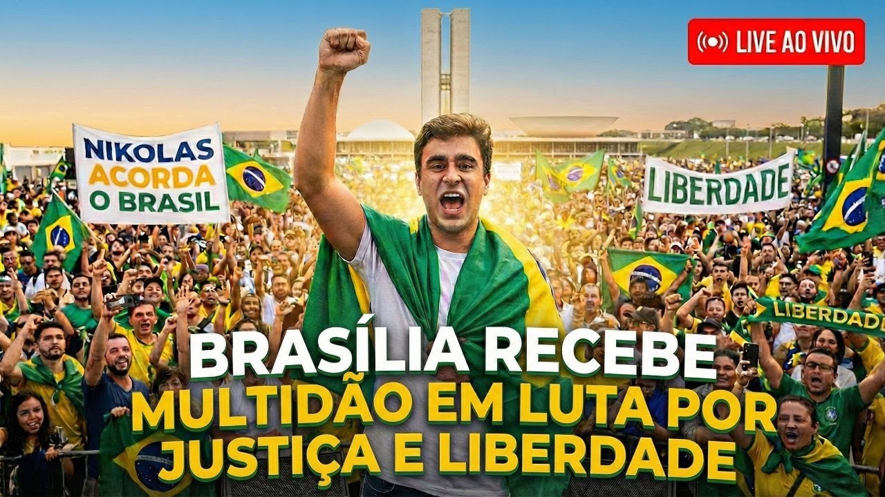 Chegada da Marcha do Nikolas em Bras&iacute;lia - Acorda Brasil!