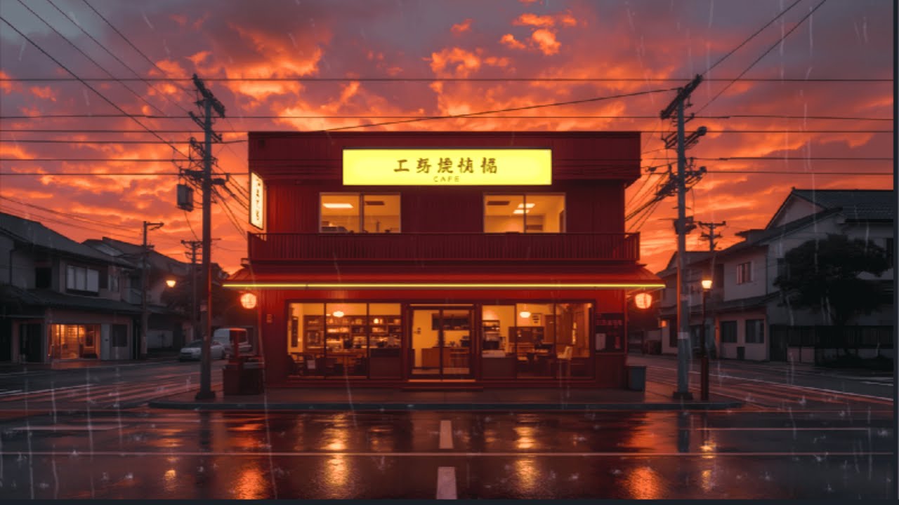 Tokyo Lofi Rain 🌧️ Rainy Japanese Street at Sunset | Lofi Beats for Sleep