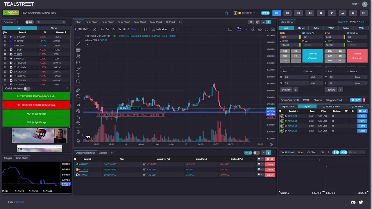 Live Crypto Trading on Tealstreet Terminal: Bitcoin, Ethereum, Day Trading & Swing Trading