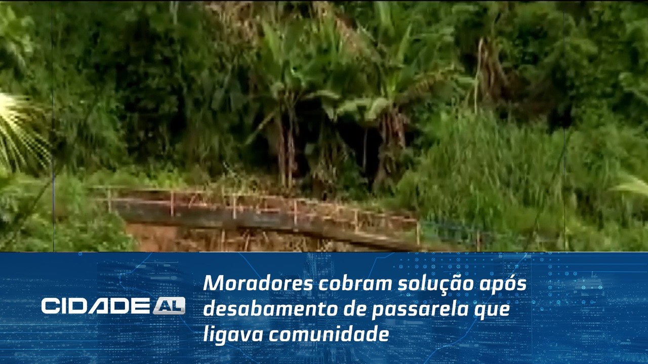 Moradores cobram solução após desabamento de passarela que ligava comunidade