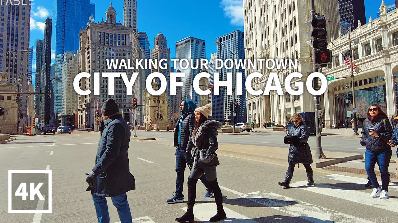 [4K] CHICAGO - Walking Tour Downtown, Magnificent Mile & Michigan Avenue, Travel, Illinois, USA