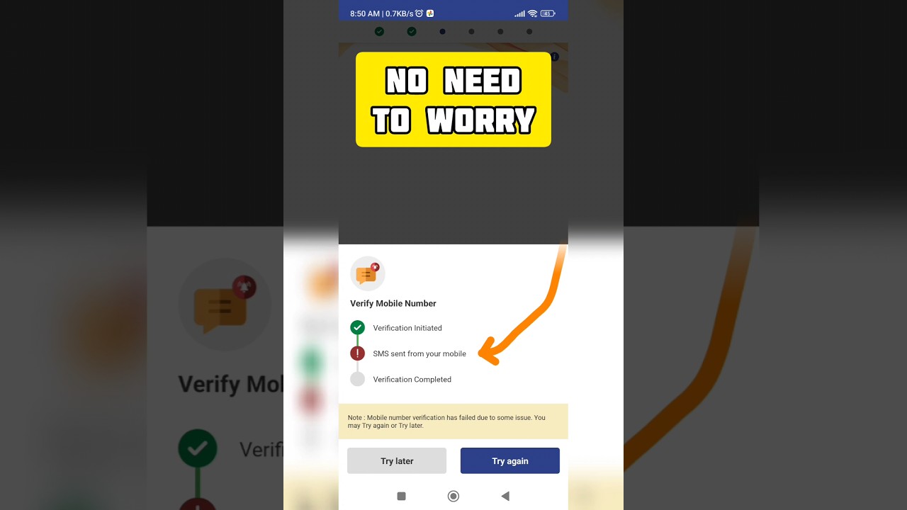 Fixed - BHIM UPI SMS Verification Failed Error