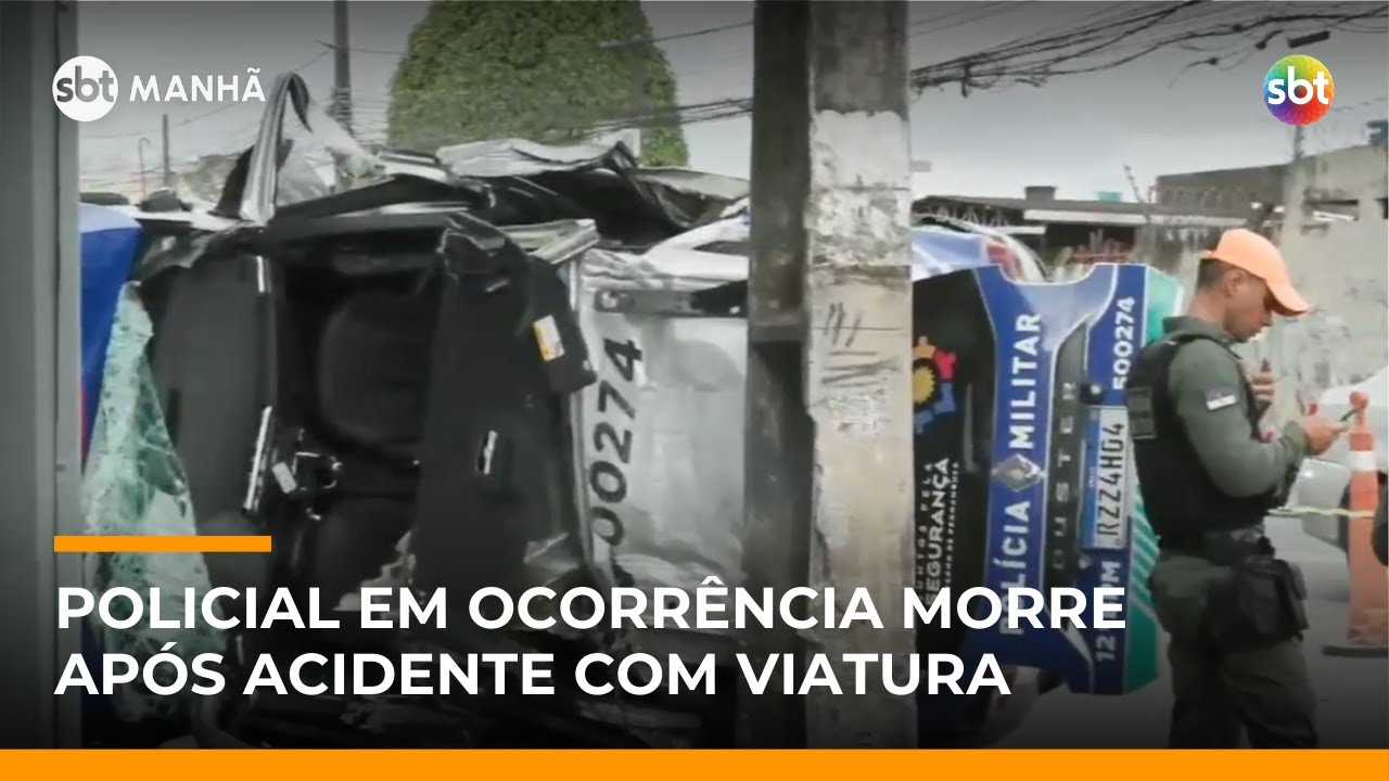 Policial morre e outro fica ferido em acidente com viatura da PM no Recife | #SBTManhã