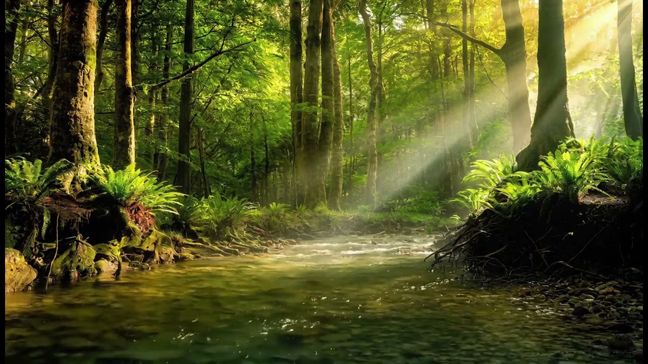 Forest River Ambience 🌿 Gentle Flowing Water, Sunlit Trees, Deep Relaxation & Focus