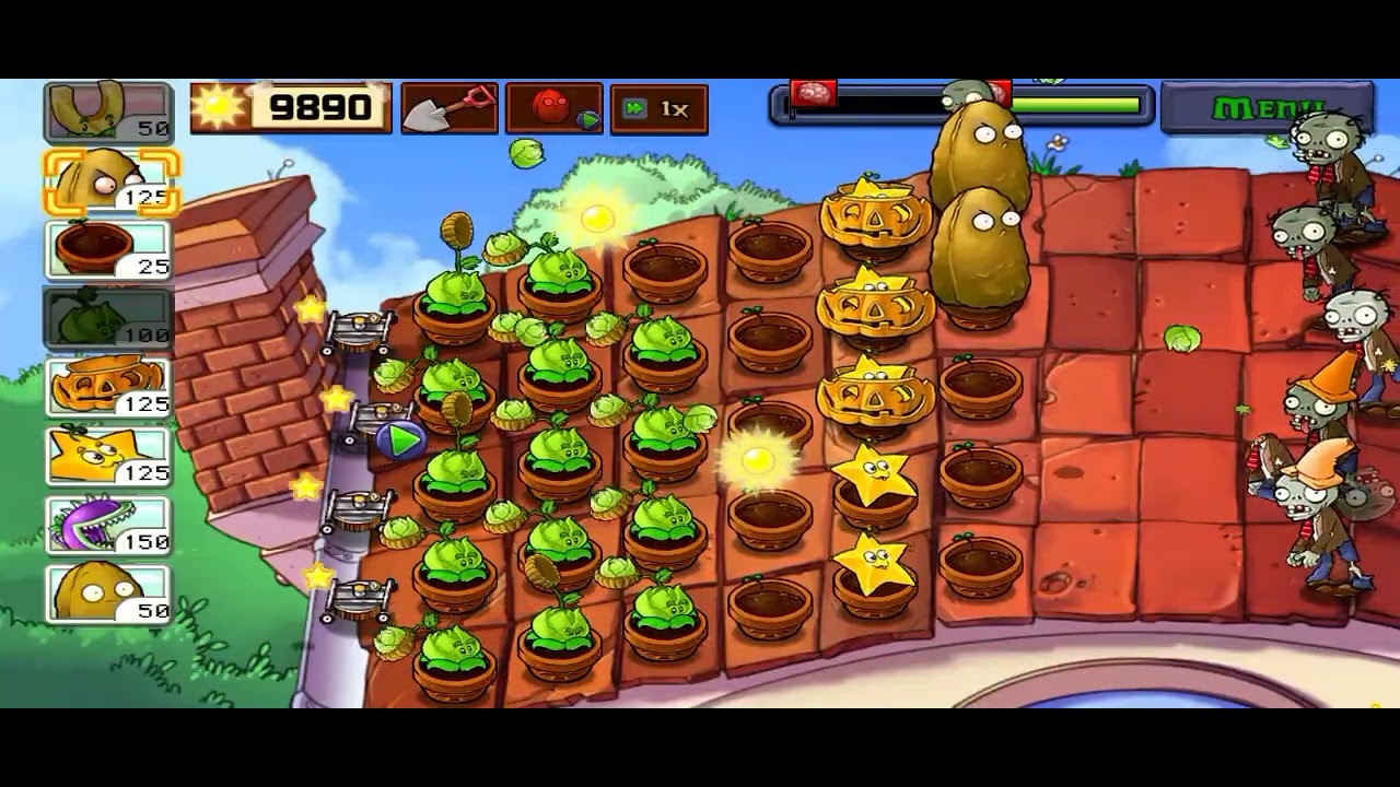 Plant vs zombie level 21 gameplay 