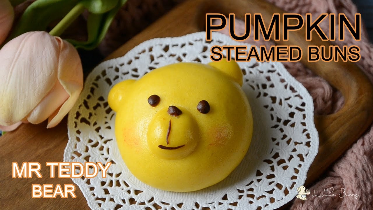 PUMPKIN STEAMED BAO BUNS | BAKPAO LABU KUNING | BAKPAO KARAKTER