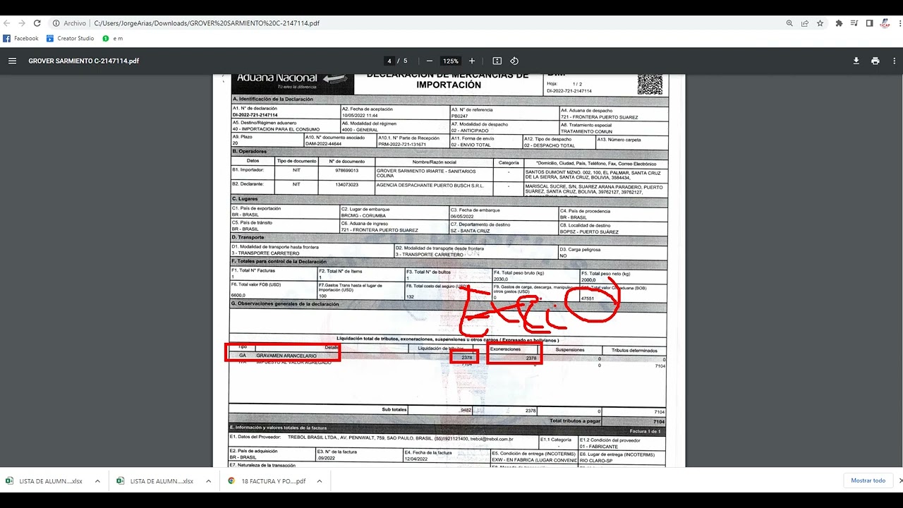 Registro de Factura de Importación DIM