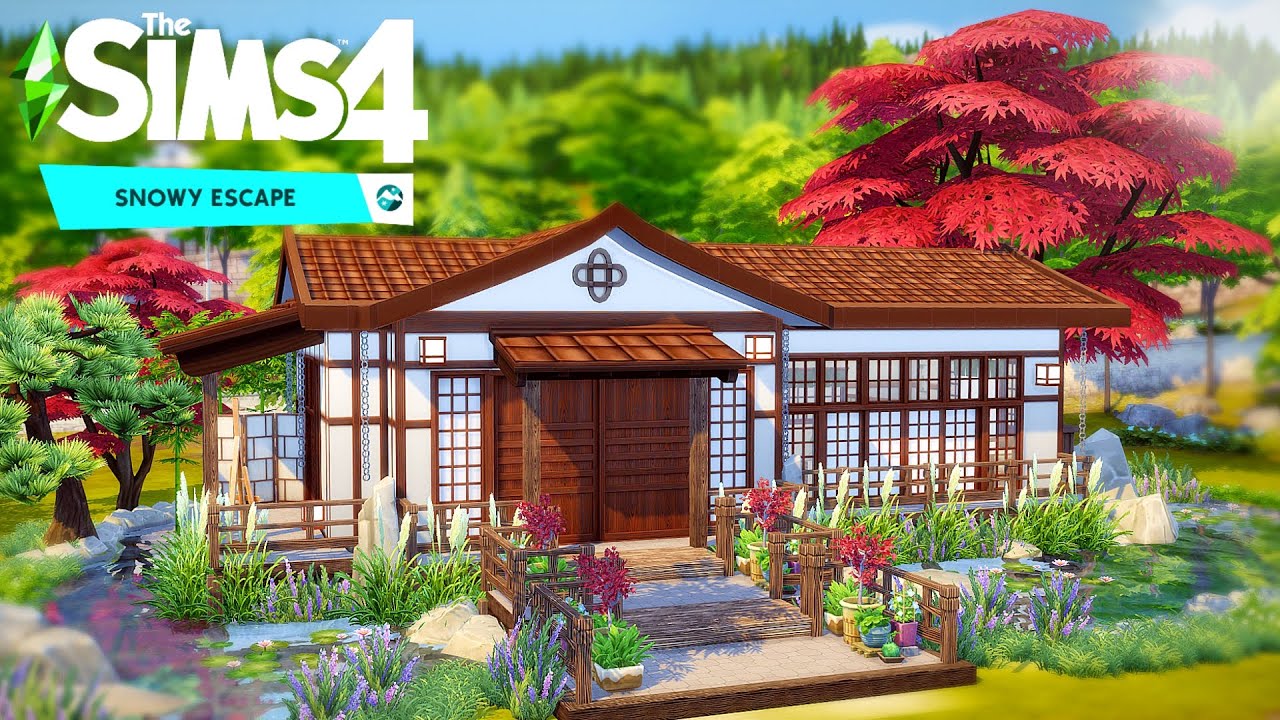 ПЛАВАЮЩИЙ ЯПОНСКИЙ ДОМ НА ВОДЕ ~ Снежный побег + Базовая игра: Sims 4 Скоростная сборка (без CC)