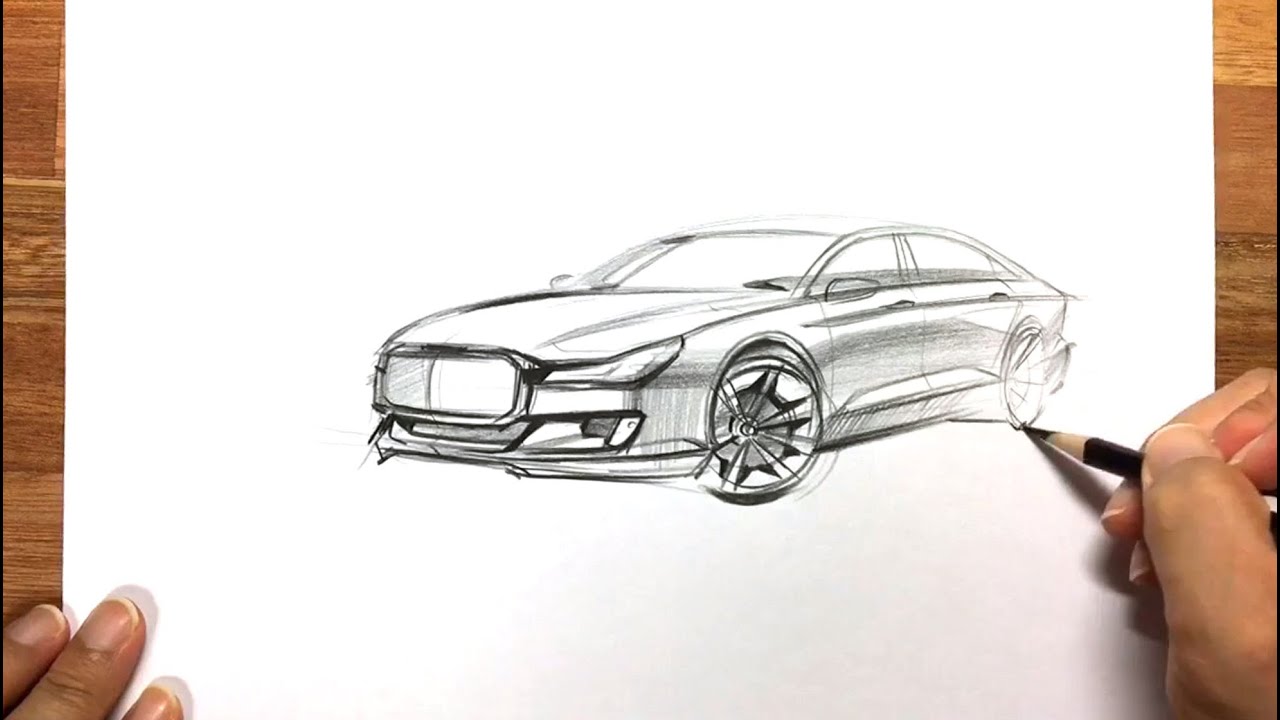 Midsize sedan Front quarter view