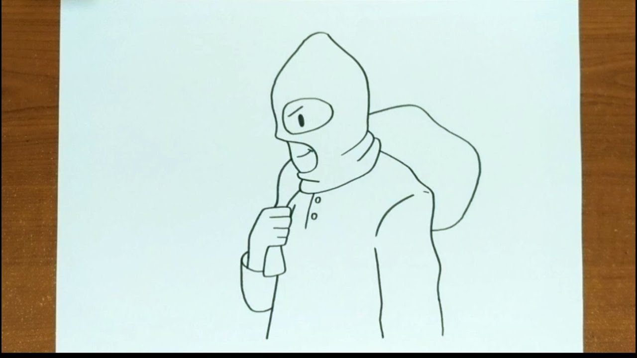 How To Draw ROBBER Step by Step