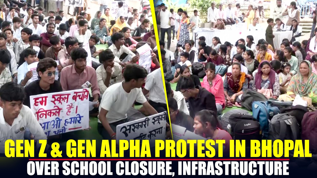 Gen Z, Gen Alpha Students Protest in Bhopal Over School Closures,Poor Infrastructure |Madhya Pradesh