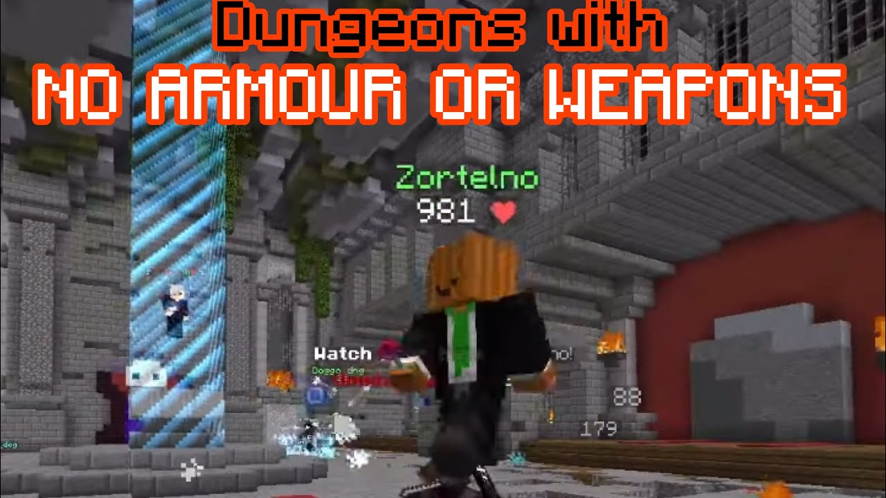 Beating Dungeons With No Armor Or Weapons / Hypixel Skyblock