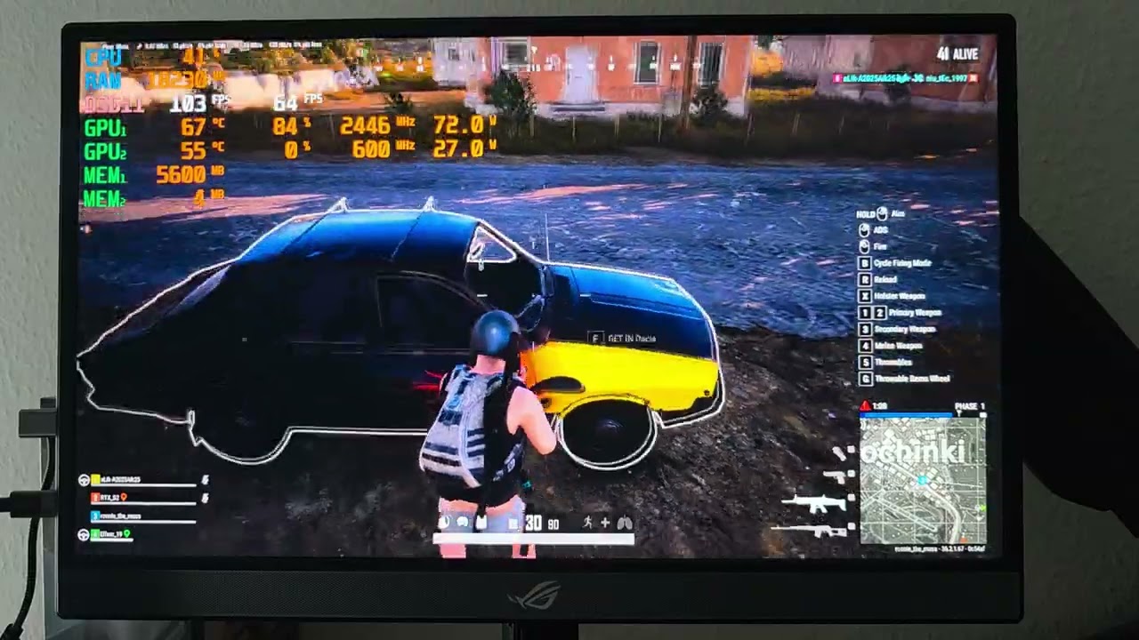 PUBG GPD Win Max 2 HX 370  28w usb4 ~ G1 7600XTm 1080p