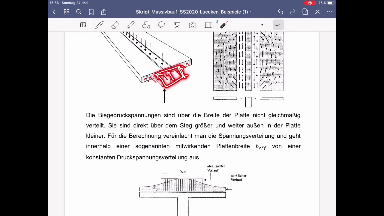 Massivbau 1, Vorlesung 17 - Bemessung Plattenbalken 1