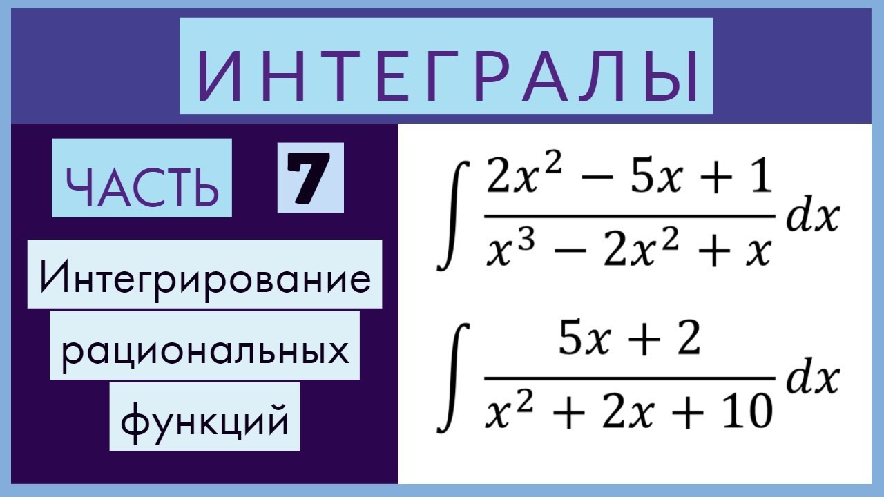 Интегралы №7 Интегрирование рациональных алгебраических функций (Метод неопределенных коэффициентов)