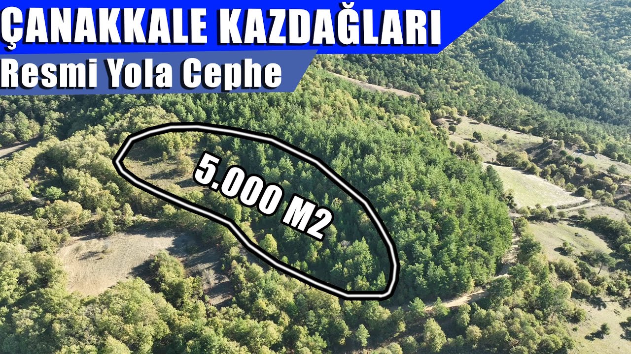 1766- Çanakkale Kaz Dağları'nda Suyu ve Resmi Yolu Olan 5.000 m2 Muhteşem Tarla