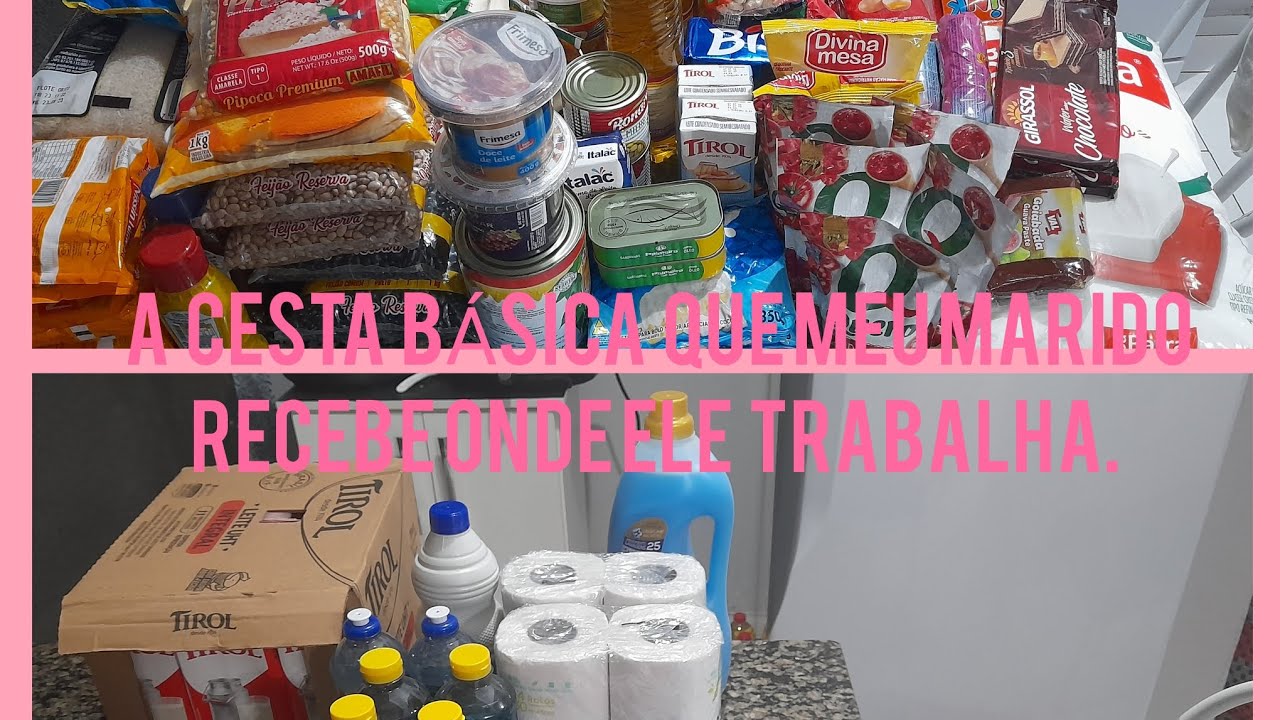 Mostrando oque vem na cesta básica que meu marido recebe onde ele trabalha.🙏