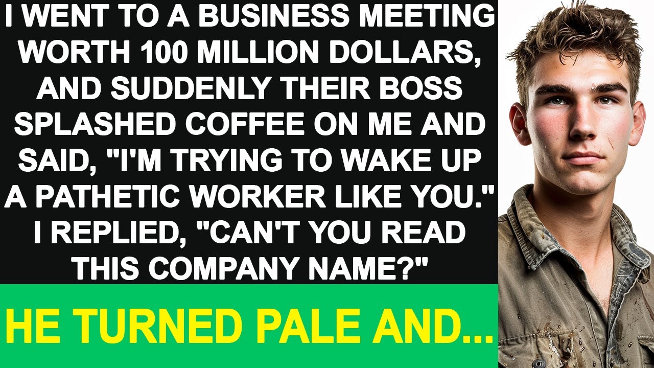 I went to a business meeting, and suddenly their boss splashed coffee on me. He turned pale when...