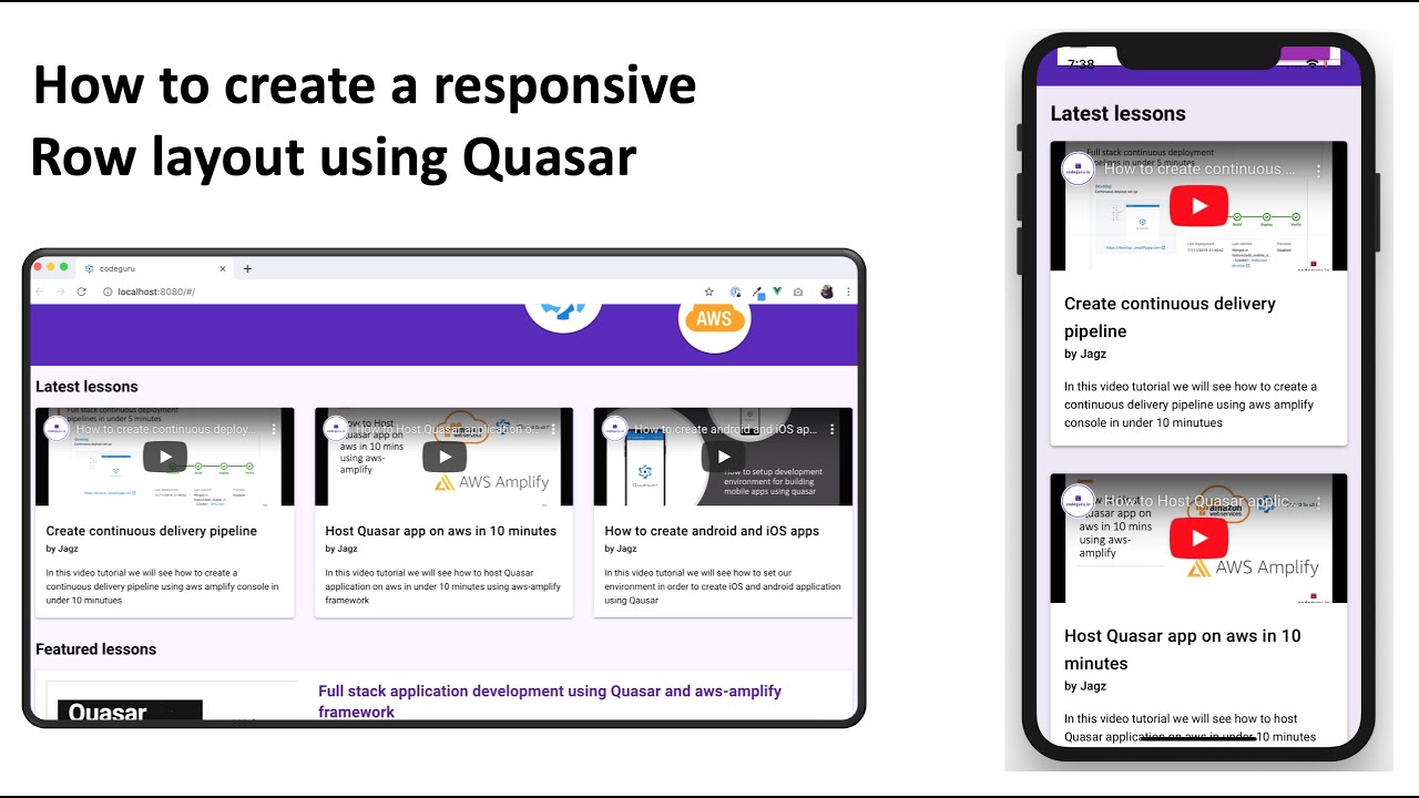 How to create a responsive row layout using Quasar Framework
