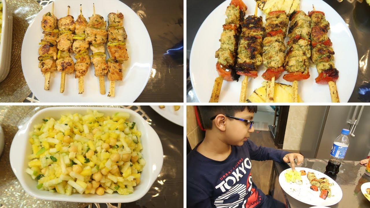 HARA BHARA CHICKEN TIKKA - FISH TIKKA - TROPICAL SALAD - Is weekend banaein ye BBQ dinner