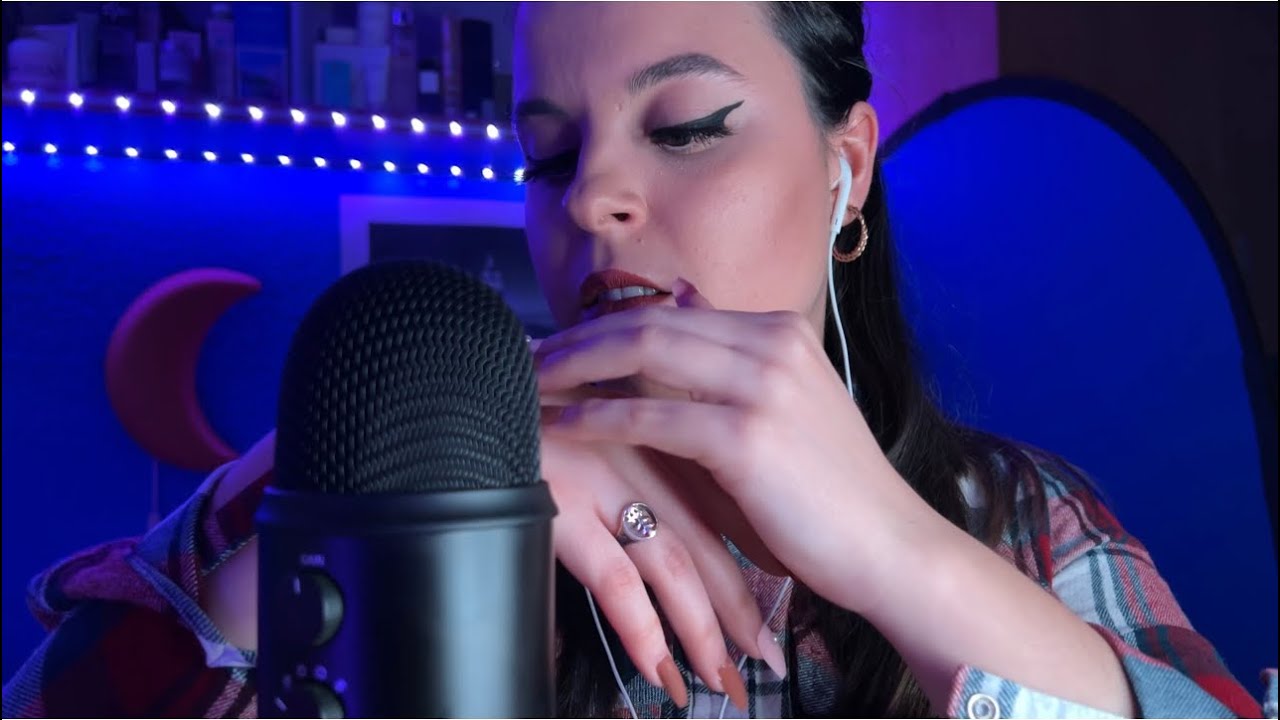 ASMR Hand Sounds Visuales y Mouth Sounds ~ Fabric Sounds y Mic Scratching