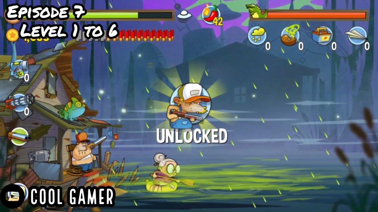 Swamp Attack Episode 7 Level 1 to 6 unlocked Neighbor bud and he is amazing and maxing his level