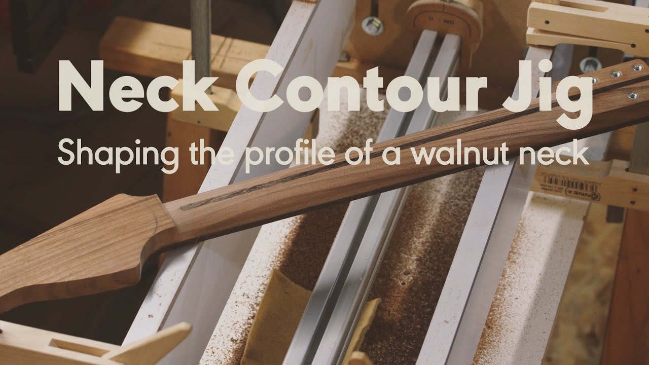 Shaping a walnut neck with my neck contour jig