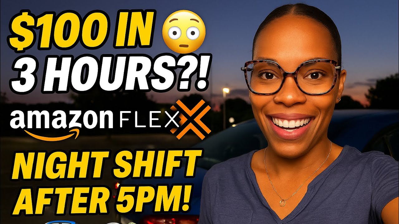 100 долларов за 3 часа?! 😳 Ночная смена Amazon Flex после 17:00! 🚗💸
