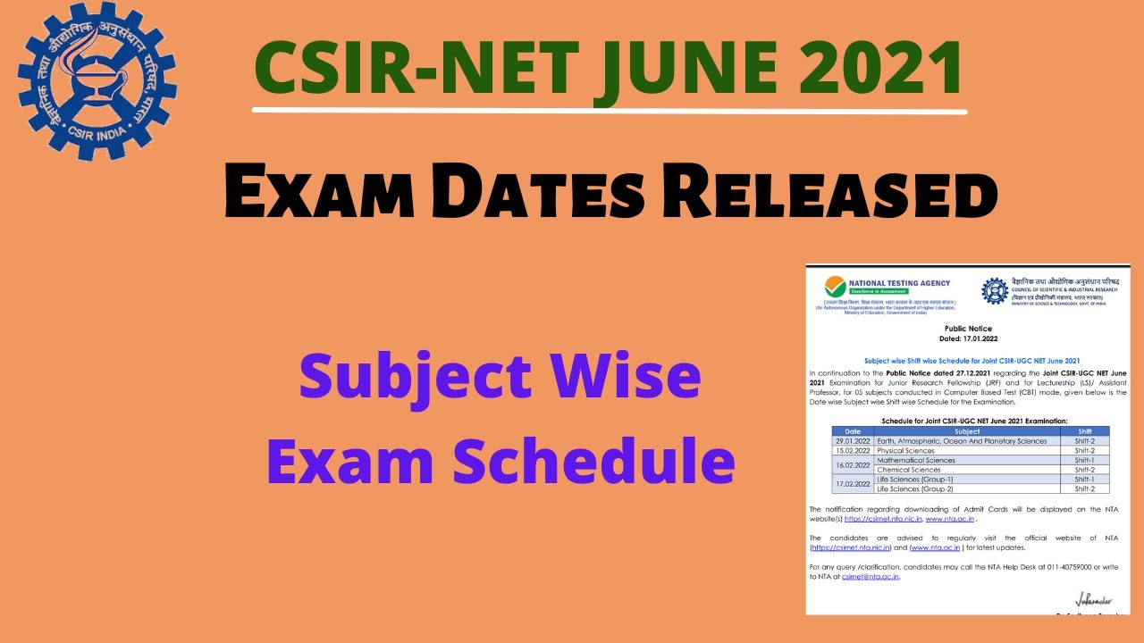 CSIR NET JUNE 2021 EXAM DATES | CSIR NET 2021 UPDATE | CSIR NET UPDATE