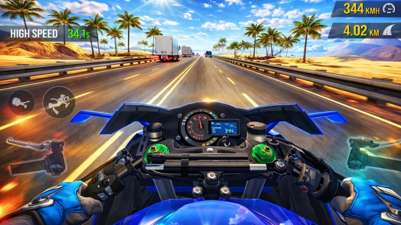 Traffic Rider - #EP06 (BLUE  KASAWAKI HR2 IN  DESERT 🤩FULL SPEED🔥) GAMEPLAY!
