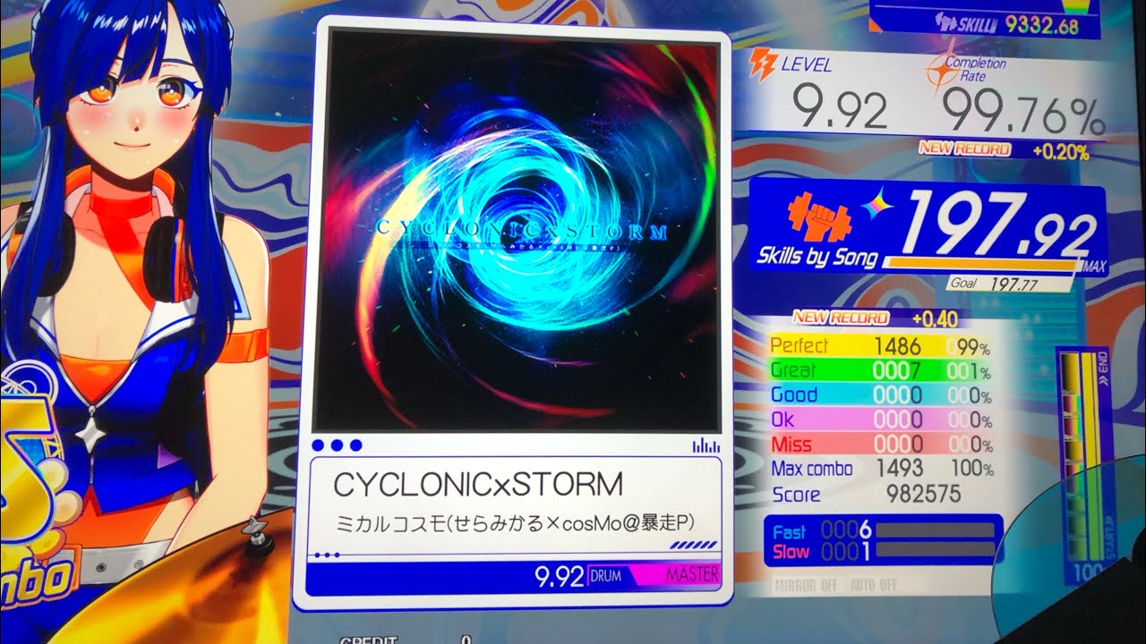 CYCLONIC×STORM MASTER Drum 99.76% 【GITADORA -ARENA MODEL-/DrumMania】