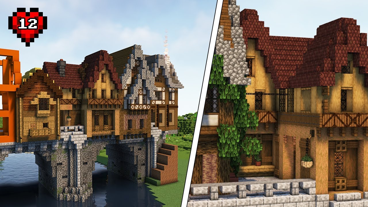 Building More Medieval Houses On The Bridge! | Minecraft Hardcore Ep #12