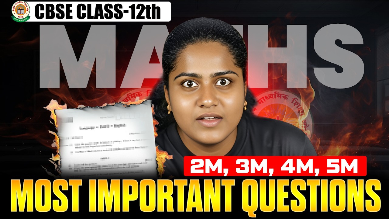 Most Important Questions CBSE Class 12 Maths 2026 | 2M, 3M, 4M, 5M PYQ Analysis & PDF