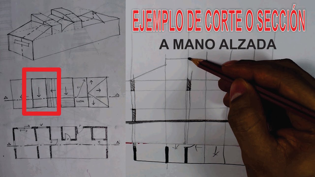 EJEMPLO DE CORTE O SECCION A MANO ALZADA