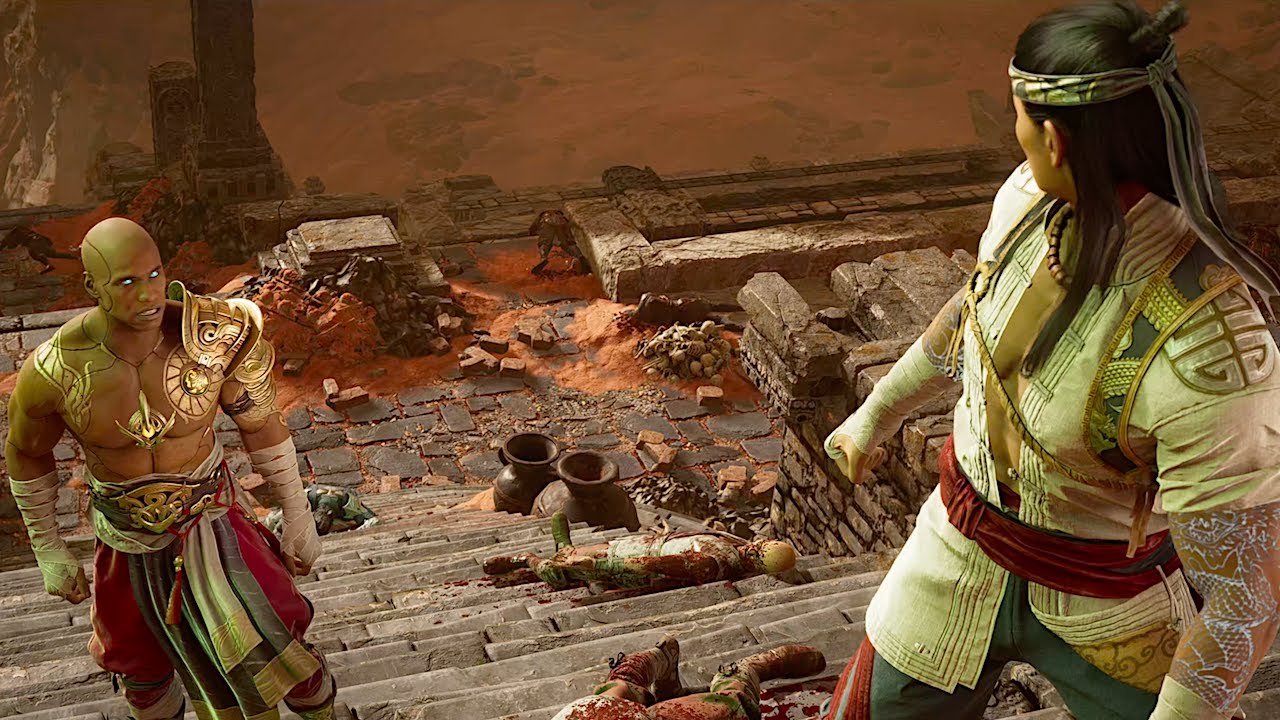 Концовка финальной битвы Гераса и Лю Канга &mdash; Mortal Kombat 1