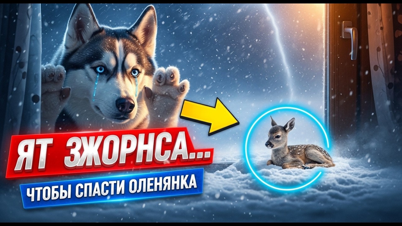 Хаски спас умирающего оленёнка… Год спустя произошло НЕВЕРОЯТНОЕ 🦌❄️