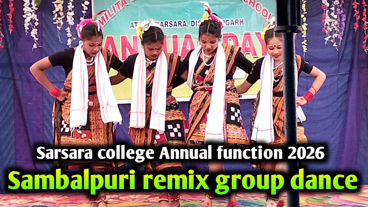 Sarsara college Annual function 2026 // Sambalpuri remix group dance // sambalpuri dance video 