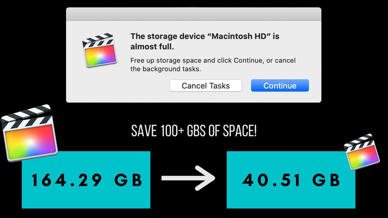 Final Cut Library Too Big (Hard Drive Full Resolved)