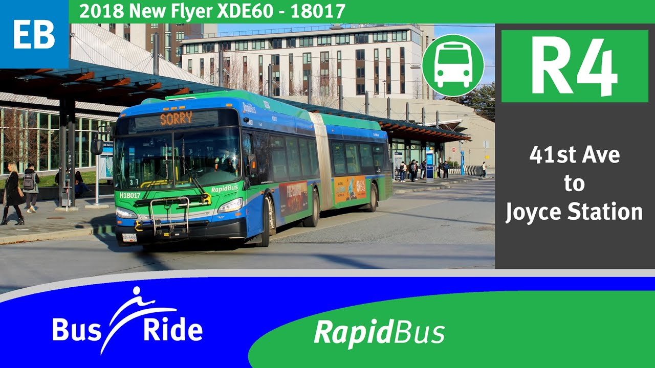 R4 41st Ave to Joyce Station RapidBus | TransLink CMBC 2018 New Flyer XDE60 - 18017