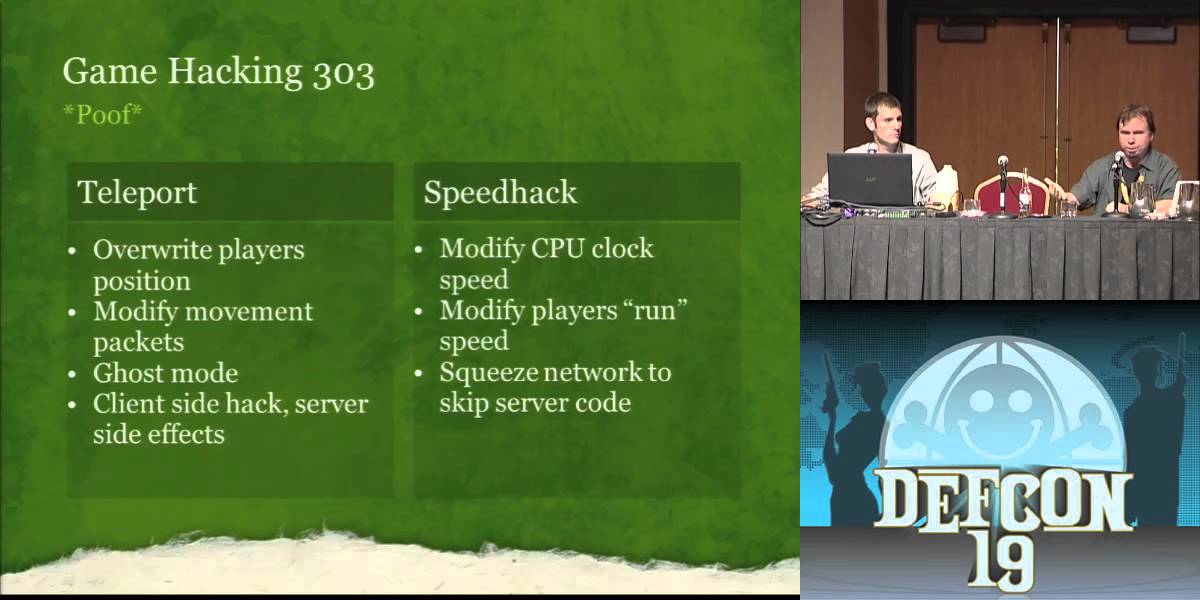 DEFCON 19: Hacking MMORPGs for Fun and Mostly Profit ( w speaker)