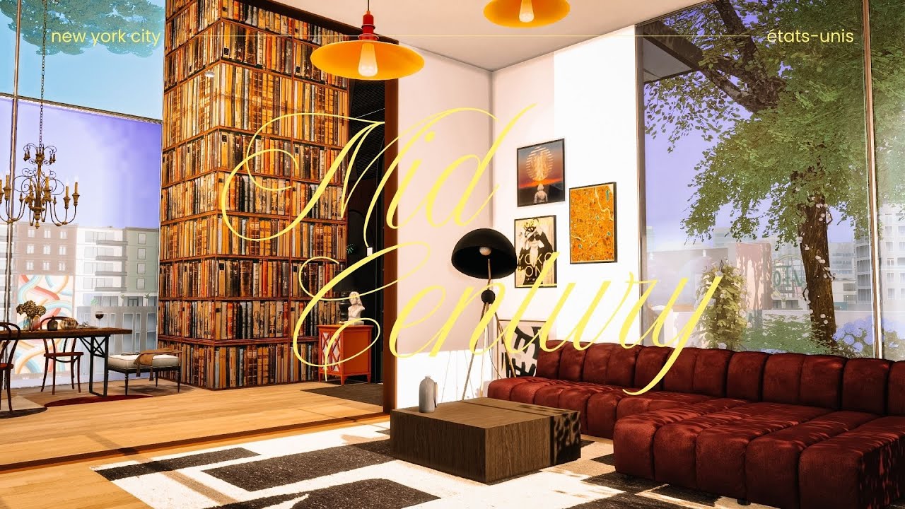 Mid-Century Home – Ciudad Enamorada | Torres Amanecer – The Sims 4 | Tour House & Download CC |