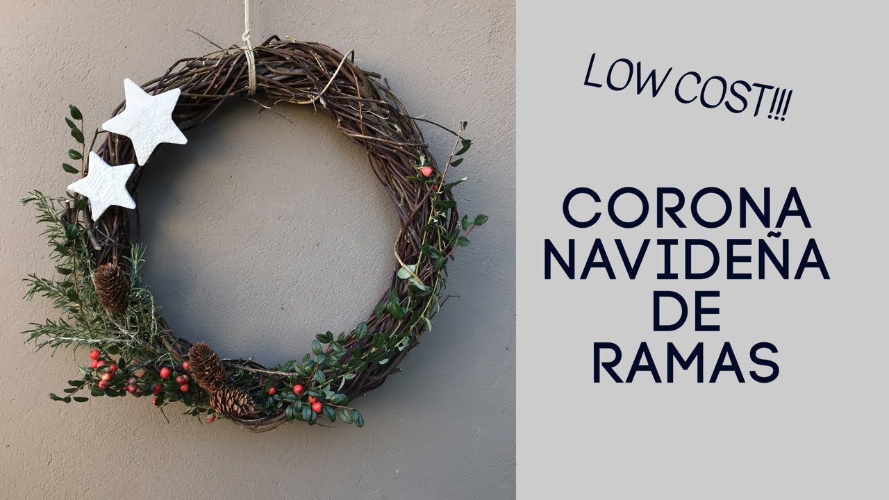Corona Navideña de ramas/Christmas wreath