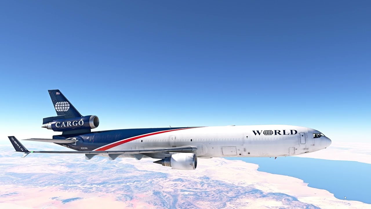 [MSFS2020] TFDI Design McDonnell Douglas MD-11F World Airways N382WA ETD0922 OMAA-HECA Landing HECA