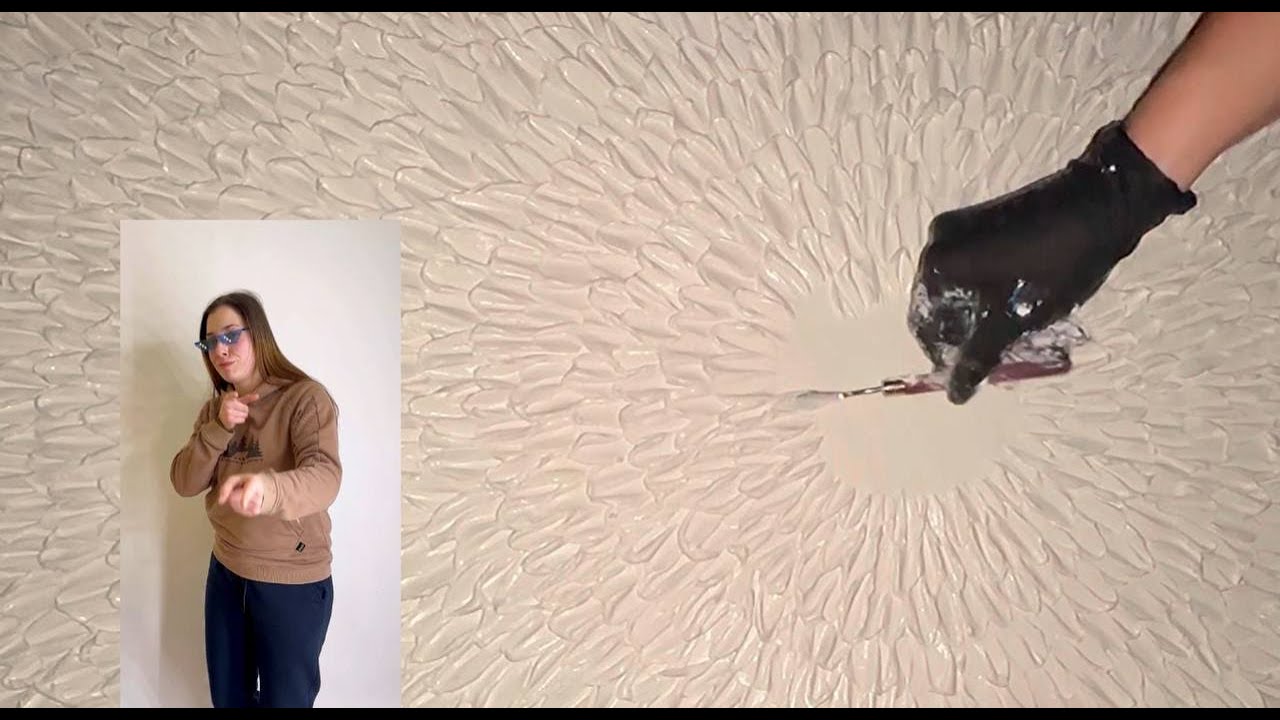 ☝️Tutorial: Create a Textured Interior Painting with Putty & Spray Paint P.1 | Easy Decorating