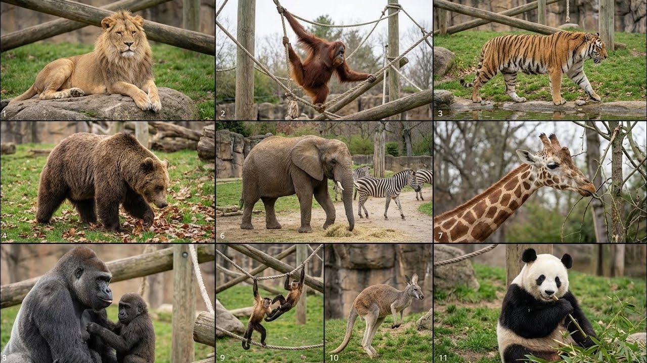 Zoo Wonders: Lions, Tigers, Bears, Elephants, Zebras, Giraffes, Gorillas, Monkeys, Kangaroos, Pandas