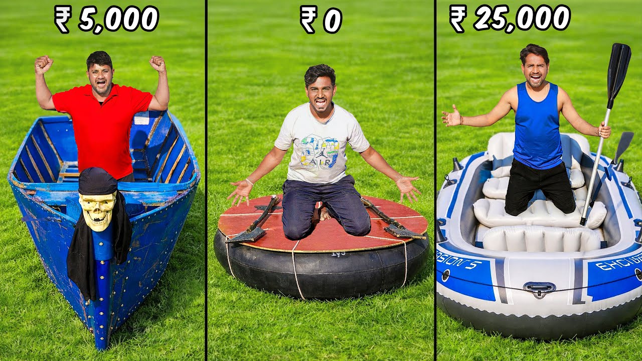 Low VS High Budget Boat Making Challenge..🤯 ₹0 vs ₹5000 vs ₹25000 - Who Will Win?